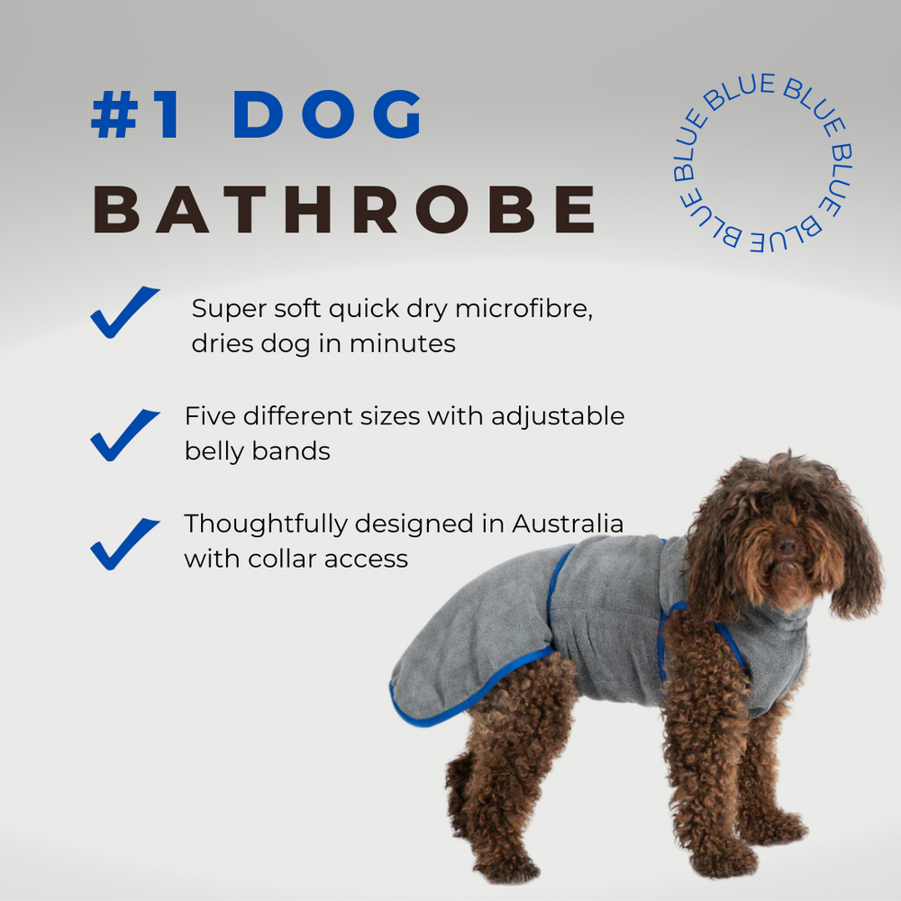 Dog Bathrobe - Blue